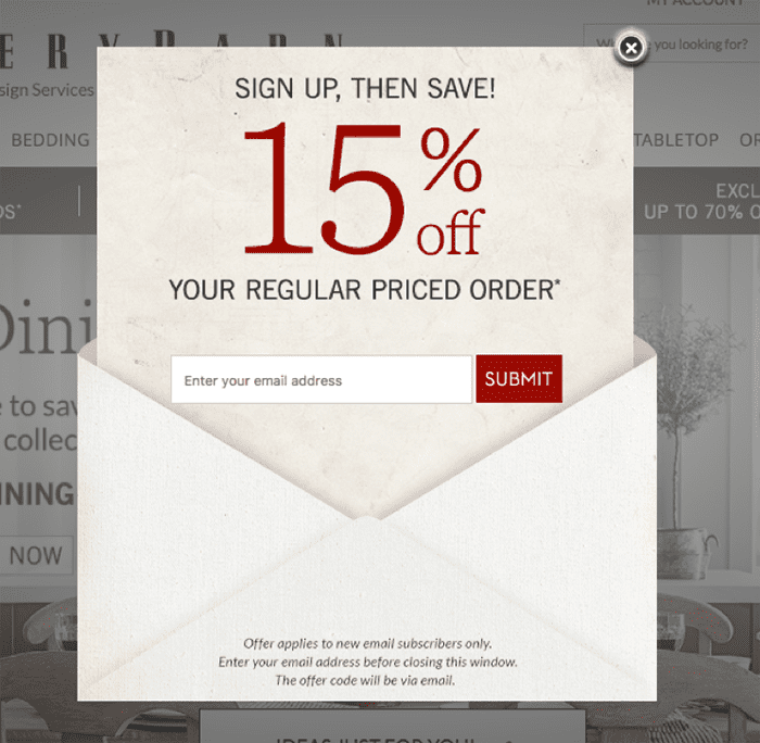 Offer a discount to encourage your visitors