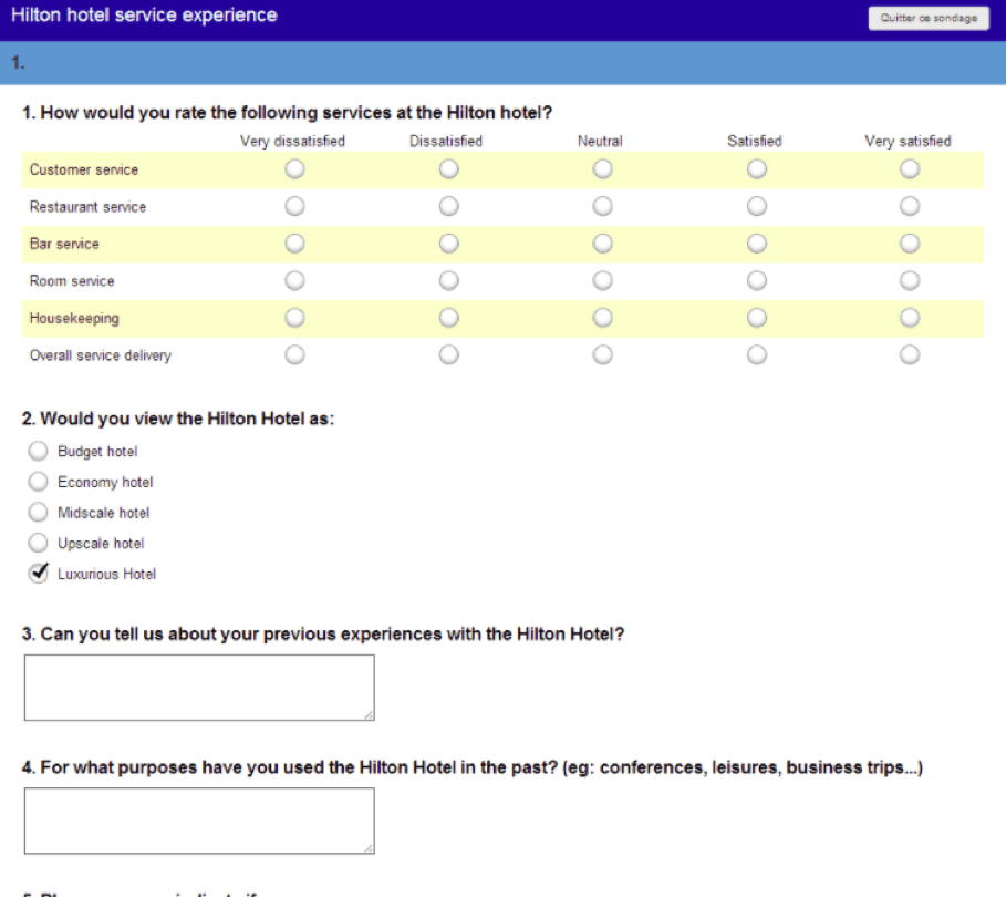 ugly survey customer hotel