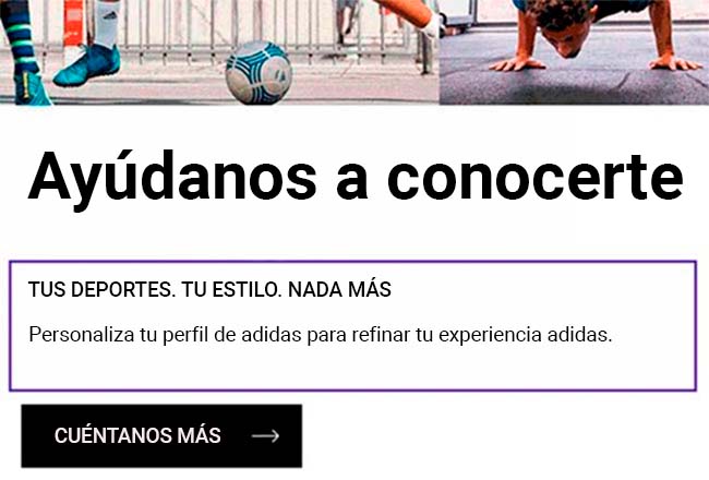 informacion personal adidas