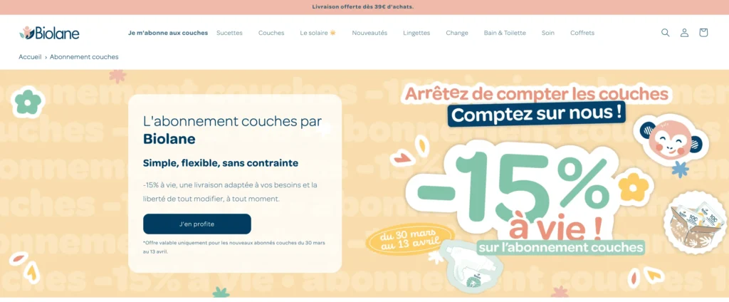 Site Biolane abonnement