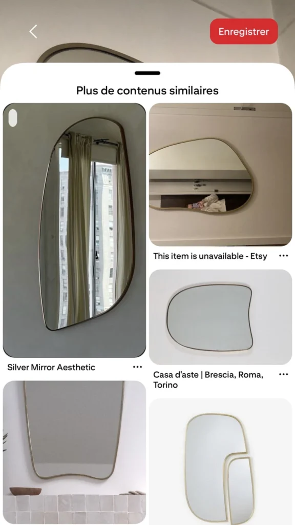 Publication pinterest miroir