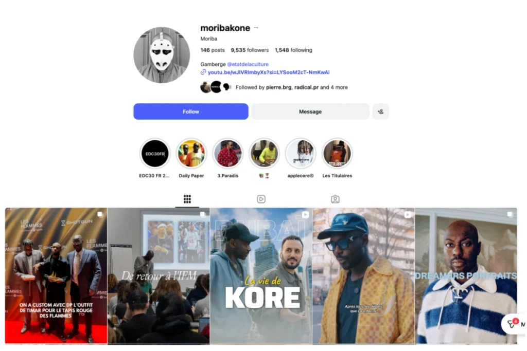 Compte instagram createur