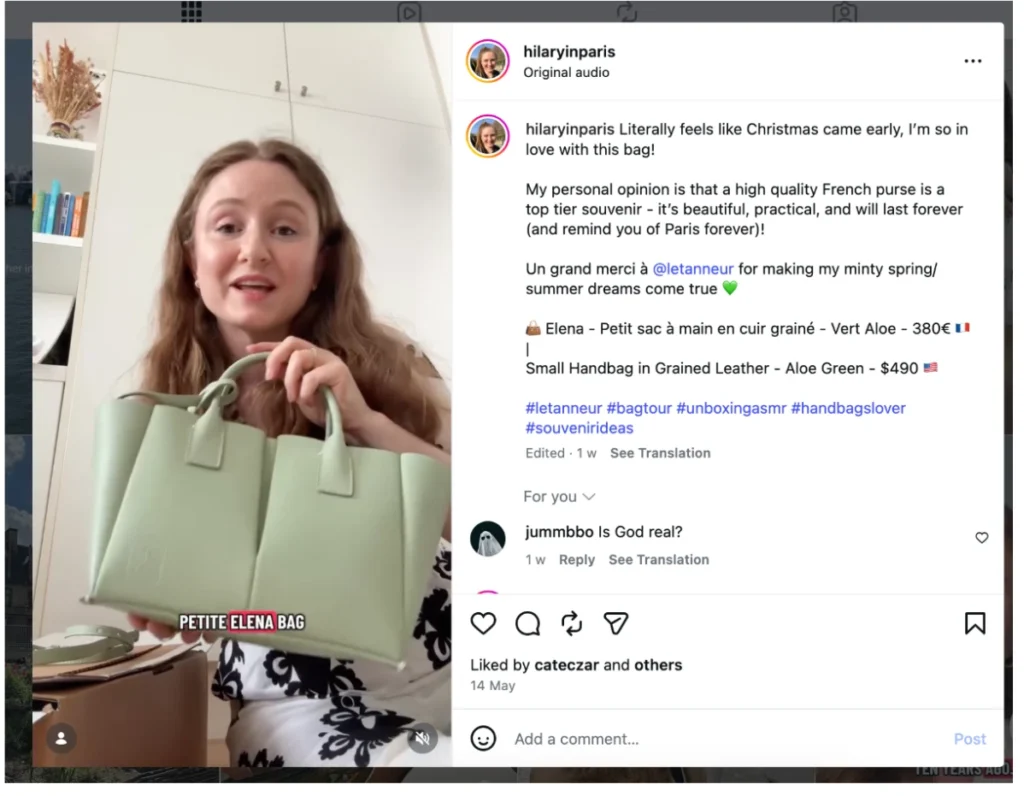 Profil instagram collaboration