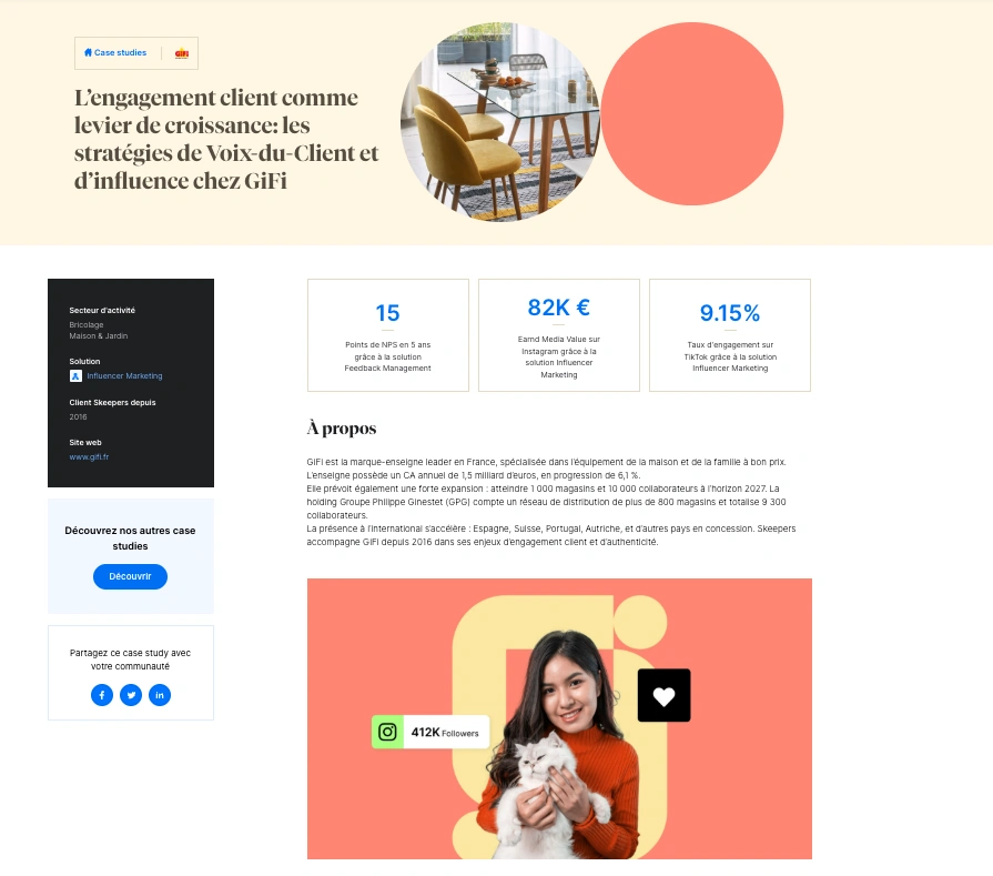 Etude de cas Influencer Marketing Gifi pour Skeepers