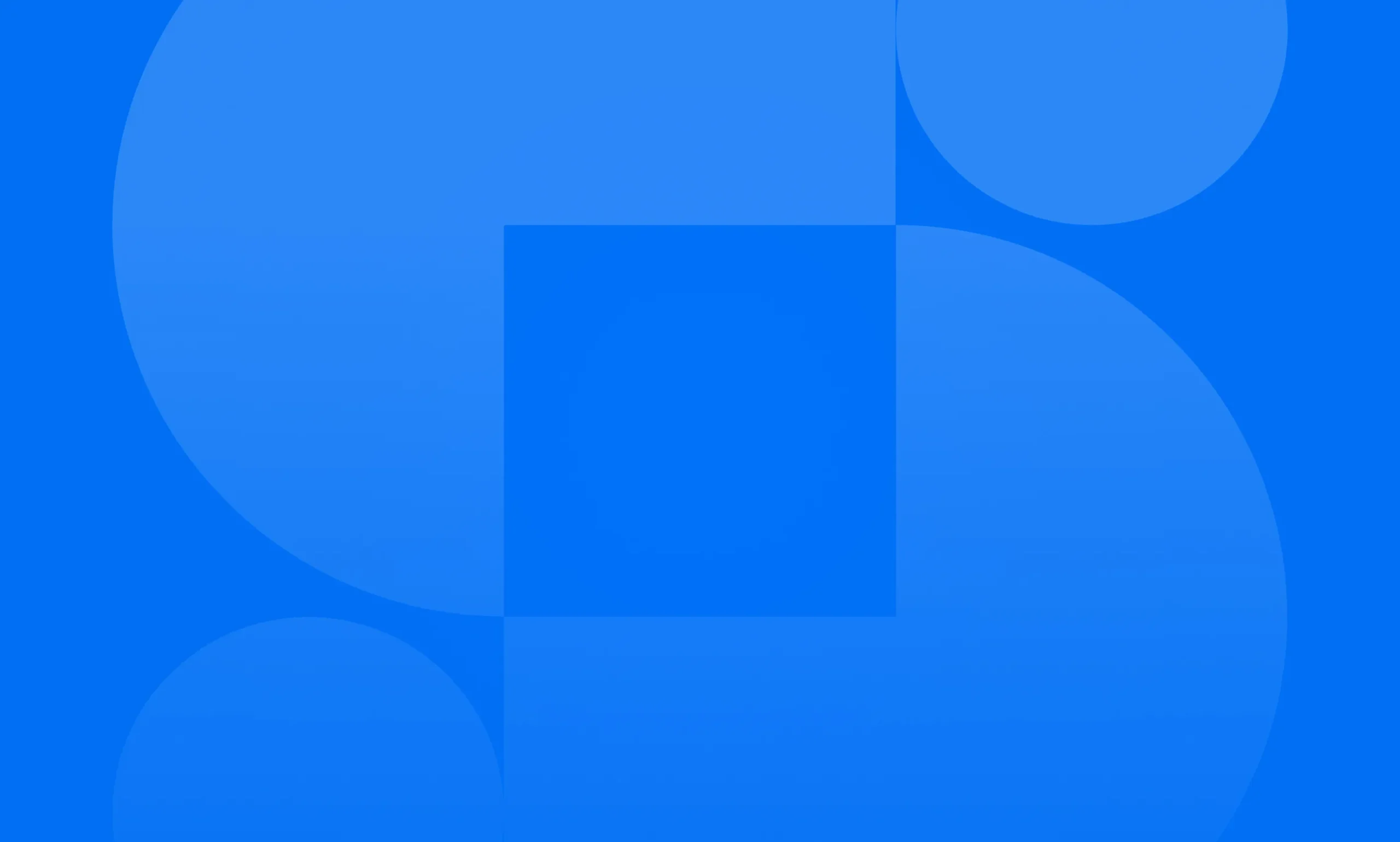 Abstract image with a blue square in the center, surrounded by lighter blue shapes and curves, creating a minimalist geometric pattern on a blue background inspired by the clean aesthetics of skeepers.